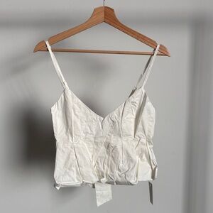 NWT White For Love And Lemons “Louisa” Poplin Camisole Top Sz Small